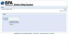 Tablet Screenshot of efile.bpaww.com